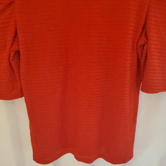 Who What Wear Red Longer Short Sleeve Top with Puffed Shoulders Size L - Picture 11 of 15